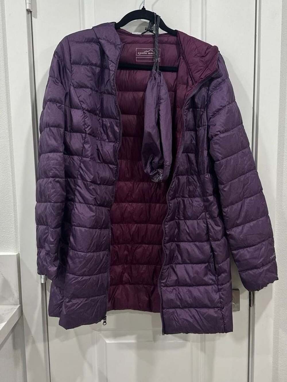 Eddie Bauer Women's CirrusLite Down Parka - EB650 Packable Purple Hooded Puffer